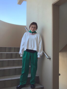 「Ungrid（アングリッド）のアイテム（ピアス（両耳用））」を使った、akocoa♩¨̮·͜· ︎︎ ︎︎さん（レディース・153cm）の春コーディネート