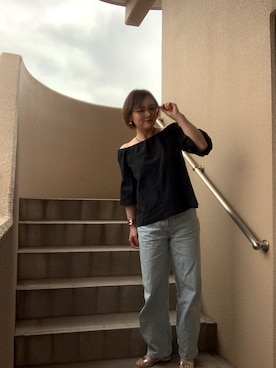 「Ungrid（アングリッド）のアイテム（ピアス（両耳用））」を使った、akocoa♩¨̮·͜· ︎︎ ︎︎さん（レディース・153cm）の夏コーディネート