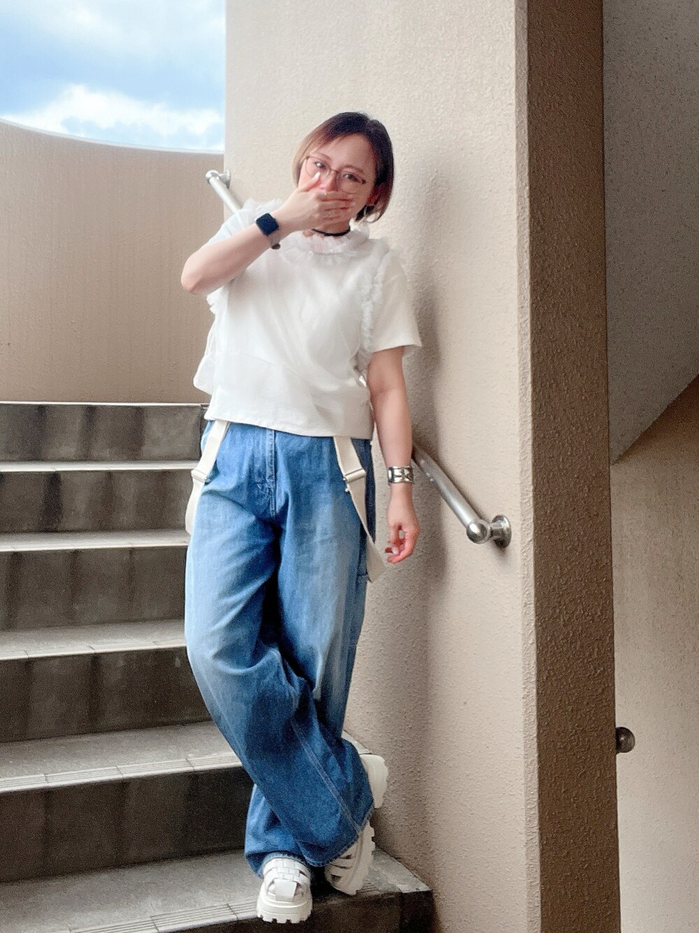 CANAL JEAN（キャナルジーン）の「arc サスペンダー付きデニムパンツ