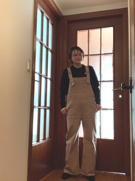 「CREDONA（クレドナ）のアイテム（サロペット/オーバーオール）」を使った、akocoa♩¨̮·͜· ︎︎ ︎︎さん（レディース・153cm）の秋コーディネート
