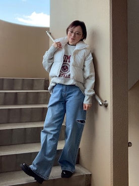 「Ritzy（リッツィー）のアイテム（ジャケット/アウター）」を使った、akocoa♩¨̮·͜· ︎︎ ︎︎さん（レディース・153cm）の冬コーディネート