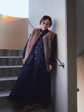 「AAA+（サンエープラス）のアイテム（モカシン/デッキシューズ）」を使った、akocoa♩¨̮·͜· ︎︎ ︎︎さん（レディース・153cm）の春コーディネート