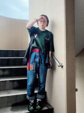 「Lee（リー）のアイテム」を使った、akocoa♩¨̮·͜· ︎︎ ︎︎さん（レディース・153cm）の夏コーディネート