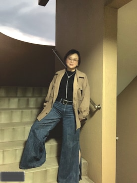 「classicalelf（クラシカルエルフ）のアイテム（ブルゾン）」を使った、akocoa♩¨̮·͜· ︎︎ ︎︎さん（レディース・153cm）の冬コーディネート