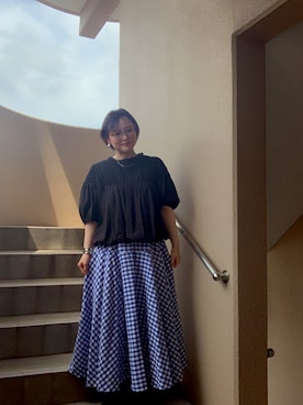 「Ungrid（アングリッド）のアイテム（ピアス（両耳用））」を使った、akocoa♩¨̮·͜· ︎︎ ︎︎さん（レディース・153cm）の夏コーディネート