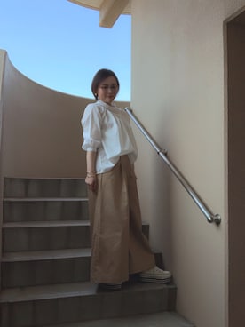 「Ungrid（アングリッド）のアイテム（ピアス（両耳用））」を使った、akocoa♩¨̮·͜· ︎︎ ︎︎さん（レディース・153cm）の春コーディネート