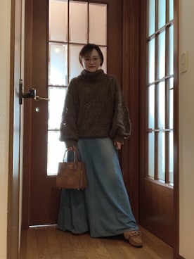 「AAA+（サンエープラス）のアイテム（モカシン/デッキシューズ）」を使った、akocoa♩¨̮·͜· ︎︎ ︎︎さん（レディース・153cm）の秋コーディネート