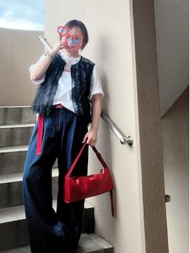 「アイテム（ピアス（両耳用））」を使った、akocoa♩¨̮·͜· ︎︎ ︎︎さん（レディース・153cm）の夏コーディネート