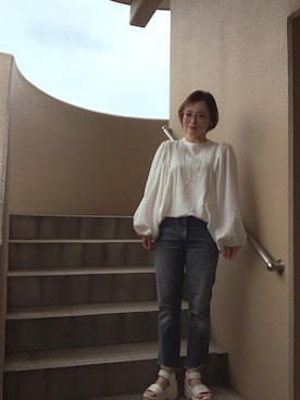 「アイテム（ピアス（両耳用））」を使った、akocoa♩¨̮·͜· ︎︎ ︎︎さん（レディース・153cm）の春コーディネート