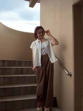 「moment+（モーメントプラス）のパンツ（その他パンツ）」を使った、akocoa♩¨̮·͜· ︎︎ ︎︎さん（レディース・153cm）の春コーディネート