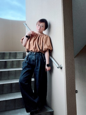 「アイテム（バングル/リストバンド）」を使った、akocoa♩¨̮·͜· ︎︎ ︎︎さん（レディース・153cm）の秋コーディネート