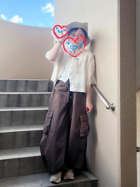「CANAL JEAN（キャナルジーン）のアイテム（帽子）」を使った、akocoa♩¨̮·͜· ︎︎ ︎︎さん（レディース・153cm）の夏コーディネート