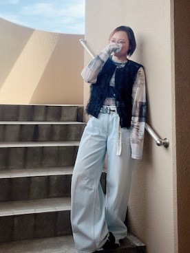「アイテム（タンクトップ）」を使った、akocoa♩¨̮·͜· ︎︎ ︎︎さん（レディース・153cm）の夏コーディネート