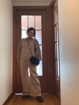 「CREDONA（クレドナ）のアイテム（サロペット/オーバーオール）」を使った、akocoa♩¨̮·͜· ︎︎ ︎︎さん（レディース・153cm）の冬コーディネート
