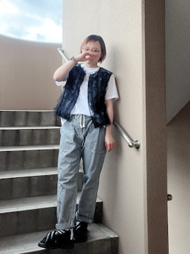 「アイテム（ピアス（両耳用））」を使った、akocoa♩¨̮·͜· ︎︎ ︎︎さん（レディース・153cm）の夏コーディネート