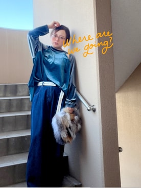 「アイテム（クラッチバッグ）」を使った、akocoa♩¨̮·͜· ︎︎ ︎︎さん（レディース・153cm）の秋コーディネート