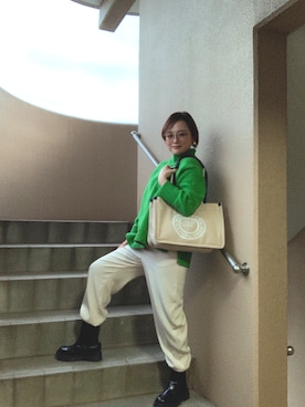 「MARC JACOBS（マークジェイコブス）のアイテム（トートバッグ）」を使った、akocoa♩¨̮·͜· ︎︎ ︎︎さん（レディース・153cm）の冬コーディネート