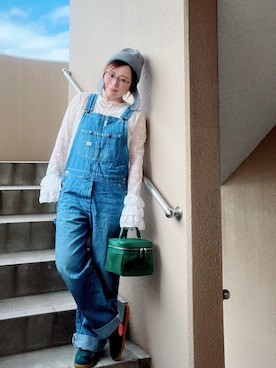 「アイテム（オールインワン・サロペット）」を使った、akocoa♩¨̮·͜· ︎︎ ︎︎さん（レディース・153cm）の秋コーディネート