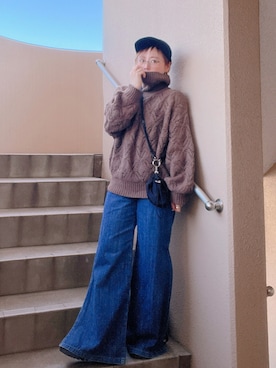 「タートルネック」｜「アイテム（ソックス/靴下）」を使った、akocoa♩¨̮·͜· ︎︎ ︎︎さん（レディース・153cm）の冬コーディネート