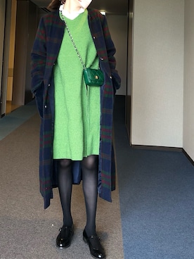 「ほめられ本命コーデ」｜「アイテム（ノーカラーコート）」を使った、u_tanさん（レディース・169cm）の冬コーディネート
