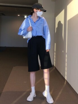 「Guess（ゲス）のアイテム（キャップ）」を使った、u_tanさん（レディース・169cm）の秋コーディネート