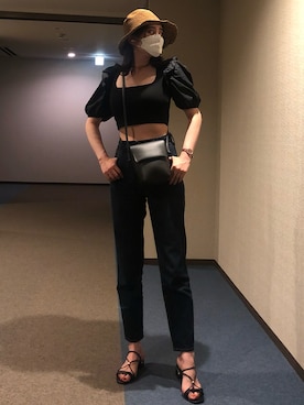 「URBAN RESEARCH DOORS（アーバンリサーチドアーズ）のハイライズデニムパンツ（デニムパンツ）」を使った、u_tanさん（レディース・169cm）の夏コーディネート