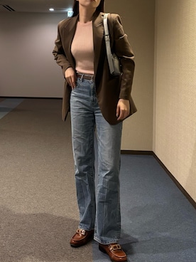 「ZARA（ザラ）のアイテム（テーラードジャケット）」を使った、u_tanさん（レディース・169cm）の秋コーディネート