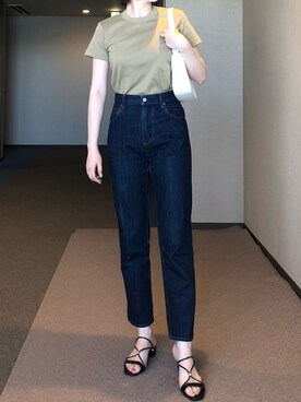 「URBAN RESEARCH DOORS（アーバンリサーチドアーズ）のハイライズデニムパンツ（デニムパンツ）」を使った、u_tanさん（レディース・169cm）の夏コーディネート