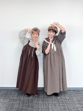 「アイテム（ジャンパースカート）」を使った、まき みさきさん（レディース・149cm）の秋コーディネート