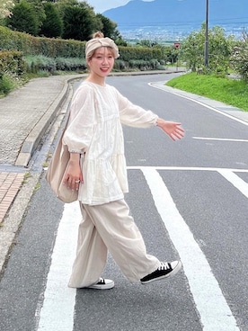 「アイテム（ヘアバンド）」を使った、まき みさきさん（レディース・149cm）の夏コーディネート