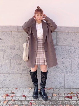 「Honeys（ハニーズ）のアイテム（テーラードジャケット）」を使った、まき みさきさん（レディース・149cm）の秋コーディネート