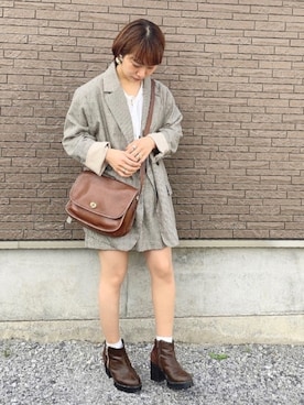 「Heather（ヘザー）のアイテム（テーラードジャケット）」を使った、まき みさきさん（レディース・149cm）の秋コーディネート