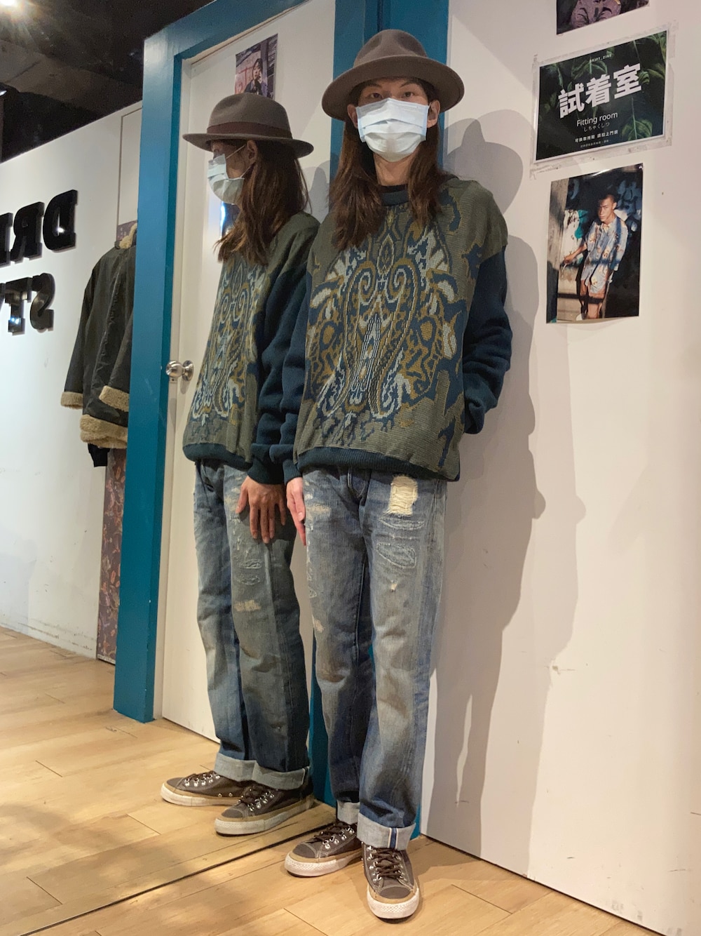 「vintage、used、Vintage mix、used mix、USEDコーデ、Levi's、LEVIS VINTAGE CLOTHING、古着、復古、古着MIX、古着コーデ、古着好きな人と繋がりたい、古着男子、古着屋、古著」｜「NEW YORK HATのアイテム（ハット、ブラウン系）」を使った、BRICKさん（メンズ・171cm）の秋コーディネートの1枚目の写真