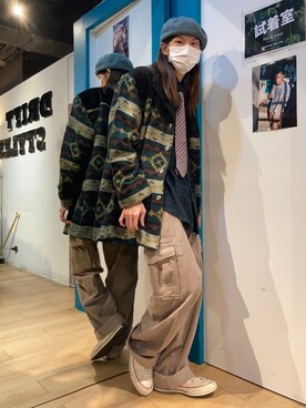 「アイテム（その他シューズ、ホワイト系）」を使った、BRICKさん（メンズ・171cm）の冬コーディネート
