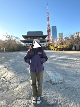 「FIRST DOWN（ファーストダウン）のアイテム」を使った、PECOさん（レディース・158cm）の春コーディネート