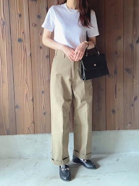 shokoさんの「THE SHINZONE | HIGH WAIST CHINO PANTS WOMEN」を使ったコーディネート