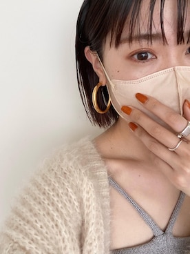 「mystic（ミスティック）のメランジワンピカーディガンSET（ワンピース、ブラック系）」を使った、asami ogawaraさん（レディース・162cm）の春コーディネート