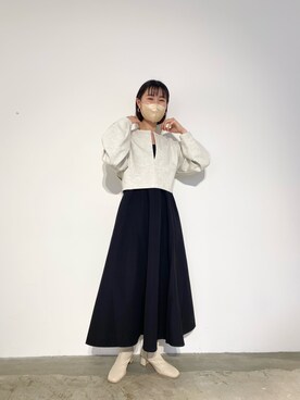 「mystic（ミスティック）のフレアタンクワンピースSET（ワンピース、ブラック系）」を使った、asami ogawaraさん（レディース・162cm）の春コーディネート