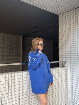 「アイテム（ワンピース、ブルー系）」を使った、ENVYM_RIKAさん（レディース・161cm）の秋コーディネート