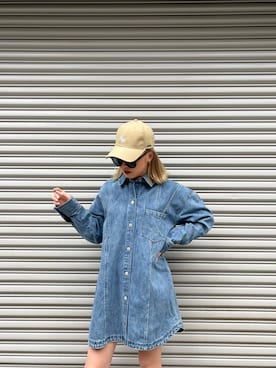 「ENVYM（アンビー）のアイテム（帽子）」を使った、ENVYM_RIKAさん（レディース・161cm）の春コーディネート