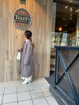 「服とコスメでなりたい自分に」｜「アイテム（その他アウター）」を使った、s a e さん（レディース・149cm）の冬コーディネート