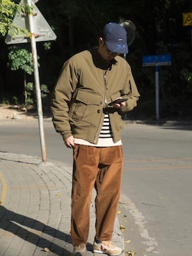 「VEJAS（ヴェジャス）のアイテム」を使った、陈百万さん（メンズ・173cm）の冬コーディネート