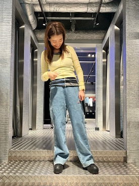 「DIESEL OSAKA」｜「アイテム（スニーカー）」を使った、P-さん（レディース・163cm）の冬コーディネート