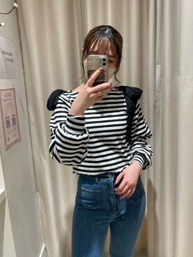「nice claup」｜「アイテム（スウェット）」を使った、renaさん（レディース・163cm）の春コーディネート