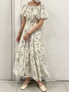 「one after another NICE CLAUP（ワンアフターアナザーナイスクラップ）のストラップ付ミュール（その他シューズ）」を使った、renaさん（レディース・163cm）の夏コーディネート