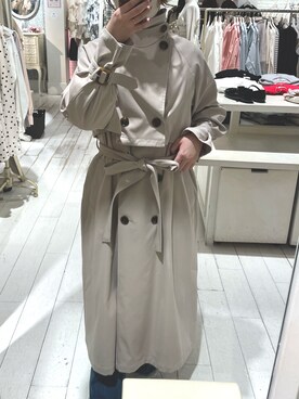 「nice claup」｜「アイテム（トレンチコート）」を使った、renaさん（レディース・163cm）の春コーディネート