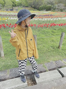 「アイテム（ハット）」を使った、soo&aaaさん（キッズ・130cm）の春コーディネート