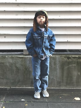 「Levi's（リーバイス）のアイテム（ジャケット/アウター）」を使った、haruru1225さん（キッズ・110cm）の秋コーディネート