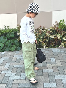「CIAOPANIC TYPY（チャオパニックティピー）のアイテム（サンダル）」を使った、haruru1225さん（キッズ・135cm）の夏コーディネート