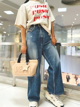 「ディーゼル」｜「アイテム（財布/小物）」を使った、morimiiiさん（レディース・155cm）の夏コーディネート